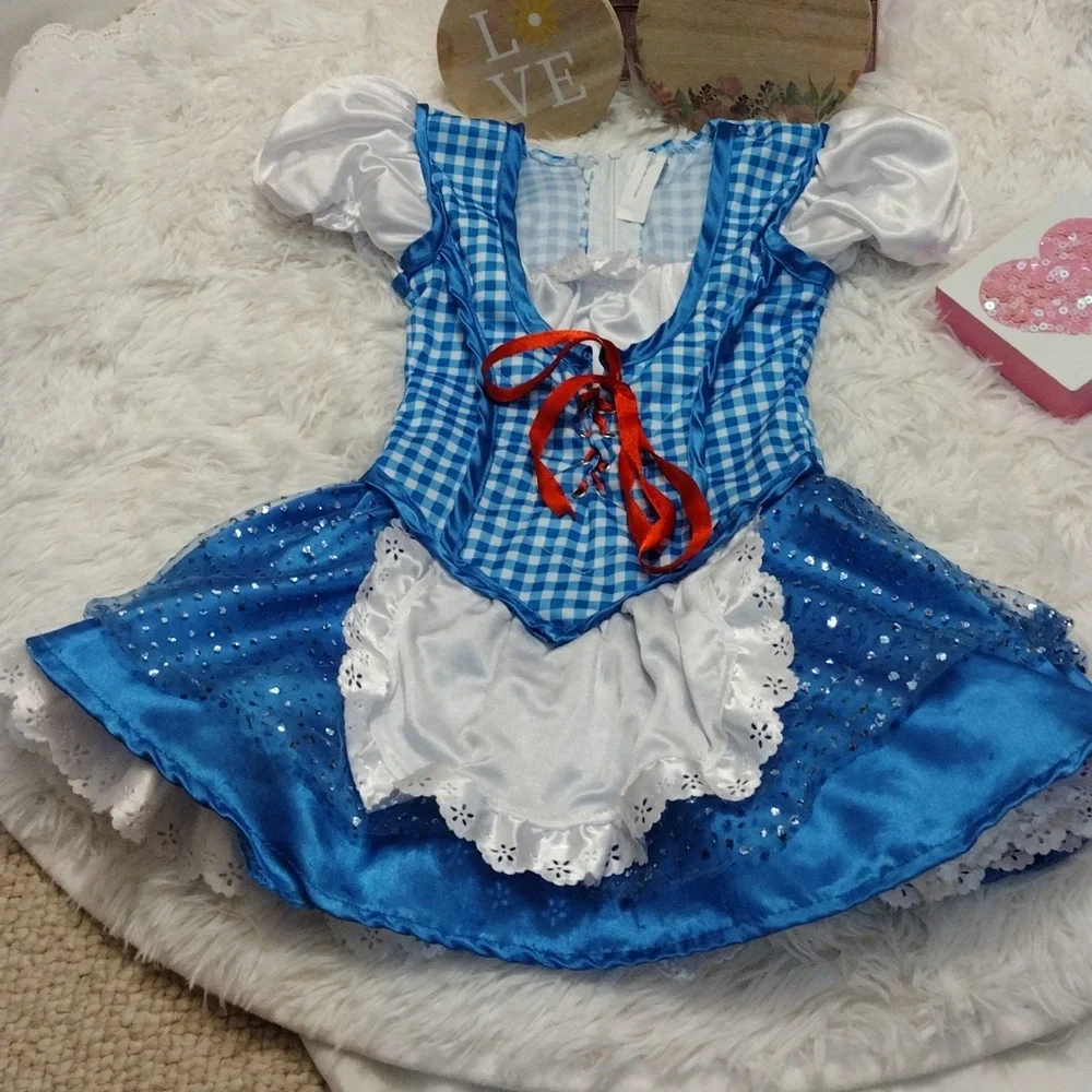 Blue and White Kids Costume Dress Girl Size 3T-4T